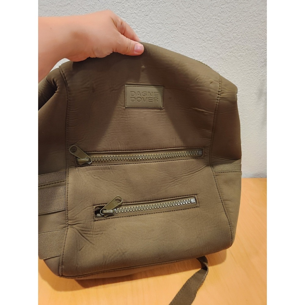 Dagne Dover Brown Neoprene‎ Backpack Travel Laptop Diaper Bag Medium  dark moss